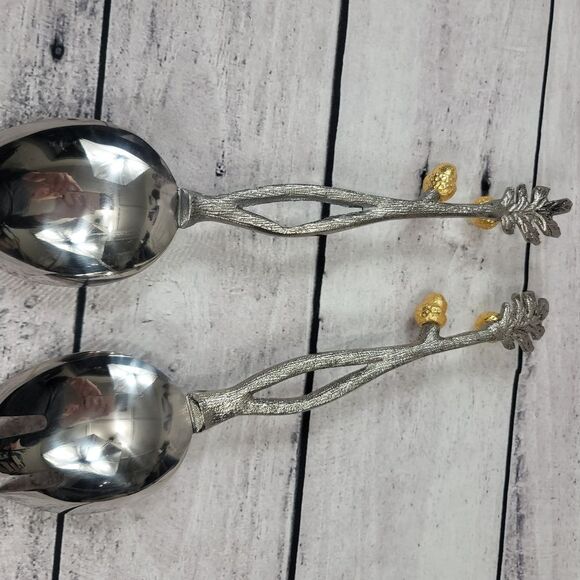 Acorn Branch Decorative Silver Serving Set - Picture 7 of 9